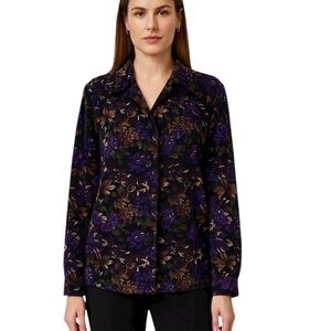 Briggs New York Large Floral Tapestry Jacket Blaxer Lightweight Modest Granny